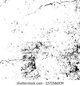 Vector grunge overlay texture. Black and white background. Abstract monochrome image includes a faded effect in dark tones
