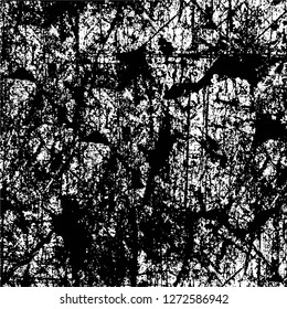 Vector grunge overlay texture. Black and white background. Abstract monochrome image includes a faded effect in dark tones