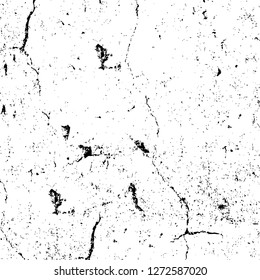 Vector grunge overlay texture. Black and white background. Abstract monochrome image includes a faded effect in dark tones