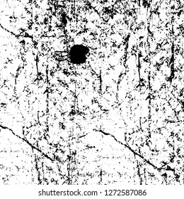 Vector grunge overlay texture. Black and white background. Abstract monochrome image includes a faded effect in dark tones