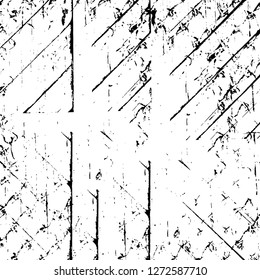 Vector grunge overlay texture. Black and white background. Abstract monochrome image includes a faded effect in dark tones