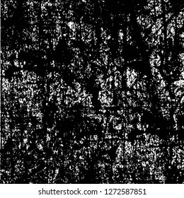 Vector grunge overlay texture. Black and white background. Abstract monochrome image includes a faded effect in dark tones