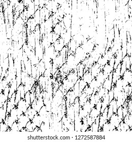 Vector grunge overlay texture. Black and white background. Abstract monochrome image includes a faded effect in dark tones