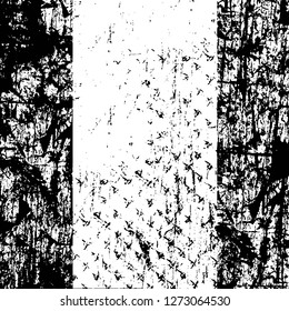 Vector grunge overlay texture. Black and white background. Abstract monochrome image includes a faded effect in dark tones