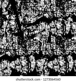 Vector grunge overlay texture. Black and white background. Abstract monochrome image includes a faded effect in dark tones