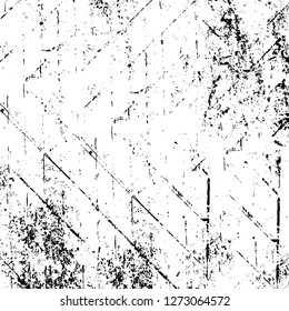Vector grunge overlay texture. Black and white background. Abstract monochrome image includes a faded effect in dark tones