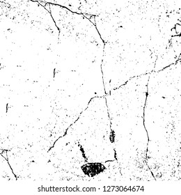 Vector grunge overlay texture. Black and white background. Abstract monochrome image includes a faded effect in dark tones