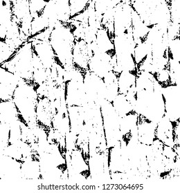 Vector grunge overlay texture. Black and white background. Abstract monochrome image includes a faded effect in dark tones
