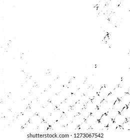 Vector grunge overlay texture. Black and white background. Abstract monochrome image includes a faded effect in dark tones
