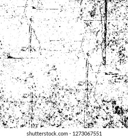 Vector grunge overlay texture. Black and white background. Abstract monochrome image includes a faded effect in dark tones
