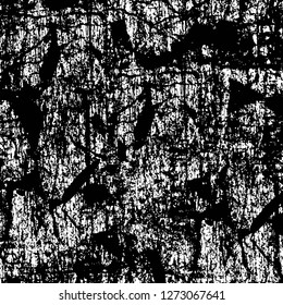 Vector grunge overlay texture. Black and white background. Abstract monochrome image includes a faded effect in dark tones