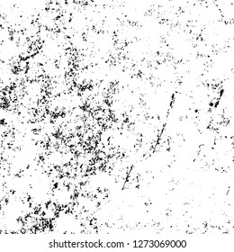 Vector grunge overlay texture. Black and white background. Abstract monochrome image includes a faded effect in dark tones