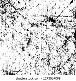 Vector grunge overlay texture. Black and white background. Abstract monochrome image includes a faded effect in dark tones