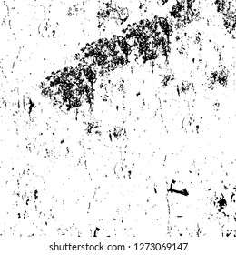 Vector grunge overlay texture. Black and white background. Abstract monochrome image includes a faded effect in dark tones