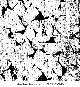 Vector grunge overlay texture. Black and white background. Abstract monochrome image includes a faded effect in dark tones