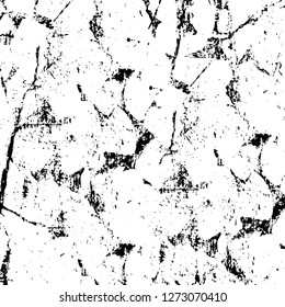 Vector grunge overlay texture. Black and white background. Abstract monochrome image includes a faded effect in dark tones