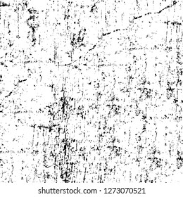 Vector grunge overlay texture. Black and white background. Abstract monochrome image includes a faded effect in dark tones