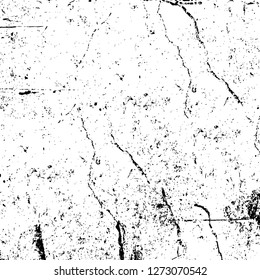 Vector grunge overlay texture. Black and white background. Abstract monochrome image includes a faded effect in dark tones
