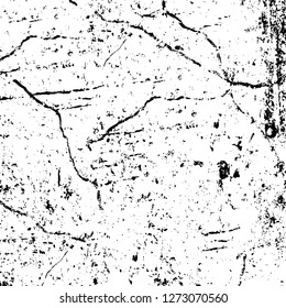 Vector grunge overlay texture. Black and white background. Abstract monochrome image includes a faded effect in dark tones