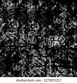 Vector grunge overlay texture. Black and white background. Abstract monochrome image includes a faded effect in dark tones