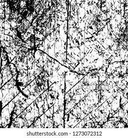 Vector grunge overlay texture. Black and white background. Abstract monochrome image includes a faded effect in dark tones