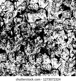 Vector grunge overlay texture. Black and white background. Abstract monochrome image includes a faded effect in dark tones