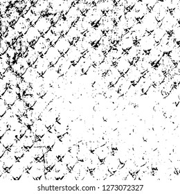 Vector grunge overlay texture. Black and white background. Abstract monochrome image includes a faded effect in dark tones