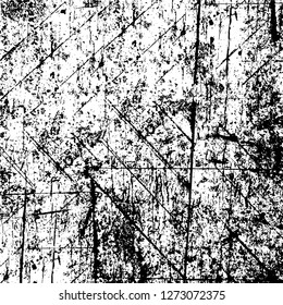 Vector grunge overlay texture. Black and white background. Abstract monochrome image includes a faded effect in dark tones