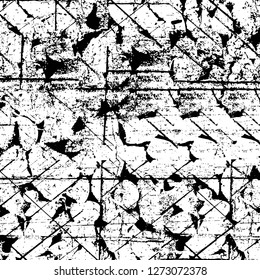 Vector grunge overlay texture. Black and white background. Abstract monochrome image includes a faded effect in dark tones