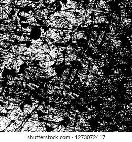 Vector grunge overlay texture. Black and white background. Abstract monochrome image includes a faded effect in dark tones