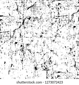 Vector grunge overlay texture. Black and white background. Abstract monochrome image includes a faded effect in dark tones