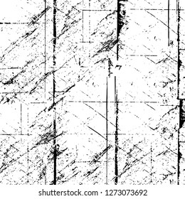 Vector grunge overlay texture. Black and white background. Abstract monochrome image includes a faded effect in dark tones