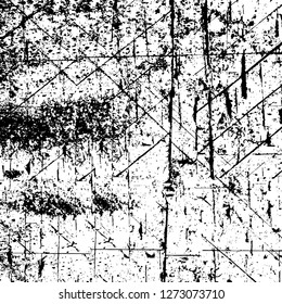 Vector grunge overlay texture. Black and white background. Abstract monochrome image includes a faded effect in dark tones