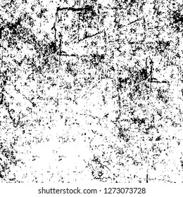 Vector grunge overlay texture. Black and white background. Abstract monochrome image includes a faded effect in dark tones