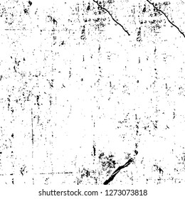 Vector grunge overlay texture. Black and white background. Abstract monochrome image includes a faded effect in dark tones