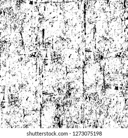 Vector grunge overlay texture. Black and white background. Abstract monochrome image includes a faded effect in dark tones