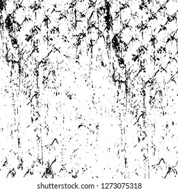 Vector grunge overlay texture. Black and white background. Abstract monochrome image includes a faded effect in dark tones