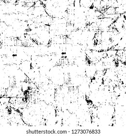Vector grunge overlay texture. Black and white background. Abstract monochrome image includes a faded effect in dark tones