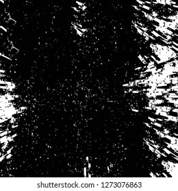 Vector grunge overlay texture. Black and white background. Abstract monochrome image includes a faded effect in dark tones