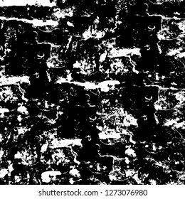 Vector grunge overlay texture. Black and white background. Abstract monochrome image includes a faded effect in dark tones