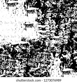 Vector grunge overlay texture. Black and white background. Abstract monochrome image includes a faded effect in dark tones