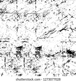 Vector grunge overlay texture. Black and white background. Abstract monochrome image includes a faded effect in dark tones