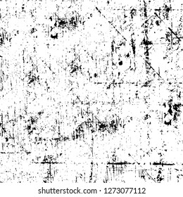 Vector grunge overlay texture. Black and white background. Abstract monochrome image includes a faded effect in dark tones