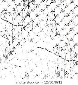 Vector grunge overlay texture. Black and white background. Abstract monochrome image includes a faded effect in dark tones