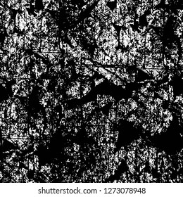 Vector grunge overlay texture. Black and white background. Abstract monochrome image includes a faded effect in dark tones