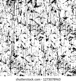 Vector grunge overlay texture. Black and white background. Abstract monochrome image includes a faded effect in dark tones