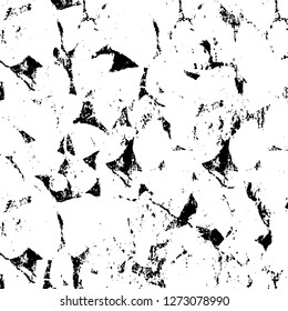 Vector grunge overlay texture. Black and white background. Abstract monochrome image includes a faded effect in dark tones