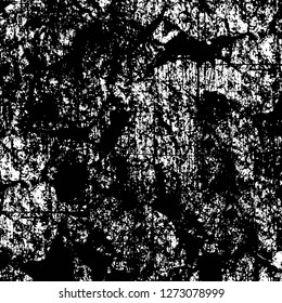 Vector grunge overlay texture. Black and white background. Abstract monochrome image includes a faded effect in dark tones