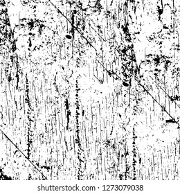 Vector grunge overlay texture. Black and white background. Abstract monochrome image includes a faded effect in dark tones