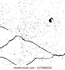 Vector grunge overlay texture. Black and white background. Abstract monochrome image includes a faded effect in dark tones